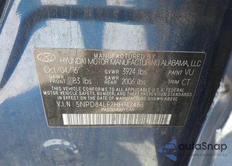 2017 Hyundai Elantra Value Edition из США, поврежденный, VIN 5NPD84LF2HH142463